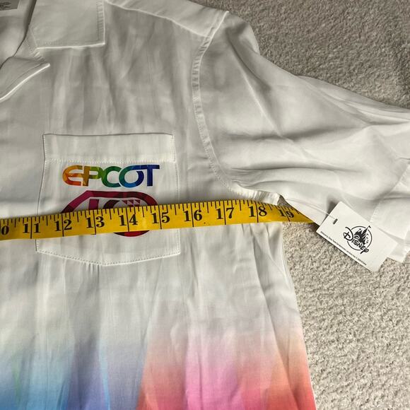 Disney World Parks 2022 Epcot 40th Anniversary Collard Button Woven Size XS - Picture 4 of 7